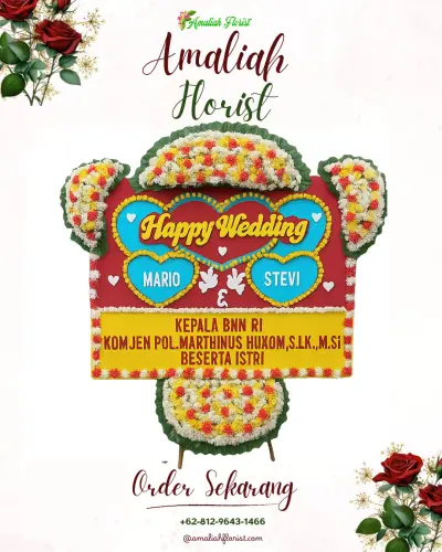 Karangan Papan Bunga Pernikahan di Sengare